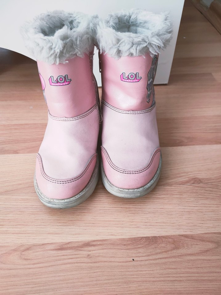 Kız Çocuk Pembe Kürklü Nakışlı Bot - Görsel 2