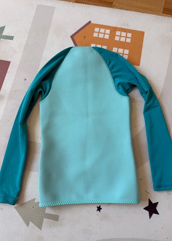 Çocuk Turkuaz Fermuarlı yüzücü mayo - Görsel 2