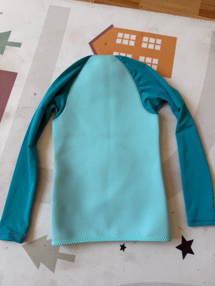 Çocuk Turkuaz Fermuarlı yüzücü mayo - Görsel 2