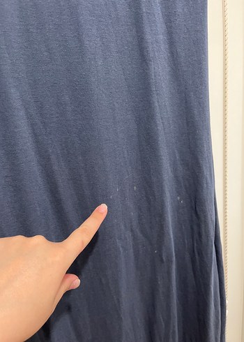 l Beden Kadın Lacivert Kısa Kollu Uzun Elbise