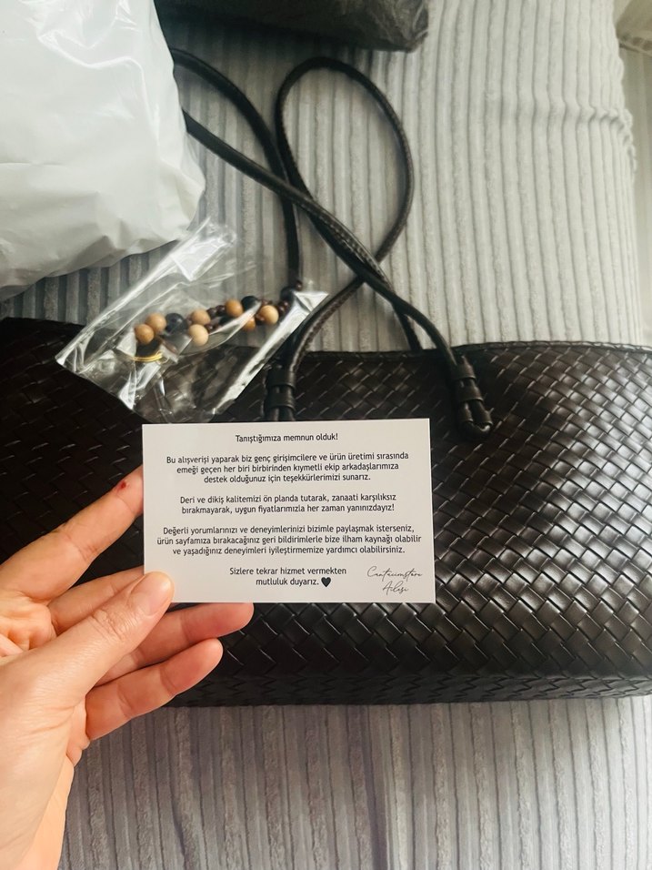 Kahverengi Deri Kadın El Çantası - Görsel 4