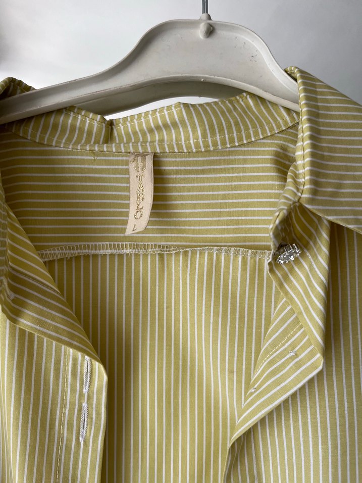 Sarı Pilili Kadın gömlek - Görsel 4