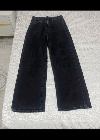 Siyah Salaş Midi Kadın Kot Pantolon