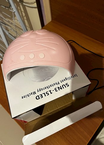 Pembe Kedi Figürlü UV Tırnak Kurutucu - Görsel 2