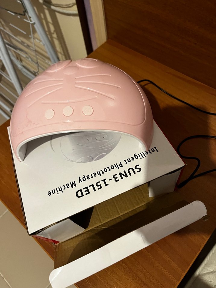 Pembe Kedi Figürlü UV Tırnak Kurutucu - Görsel 2