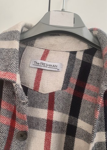Düğmeli Gri Ekose Kadın Gömlek - Görsel 2