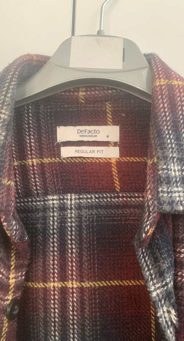 Düğmeli Kahverengi Ekose Kadın Gömlek - Görsel 2