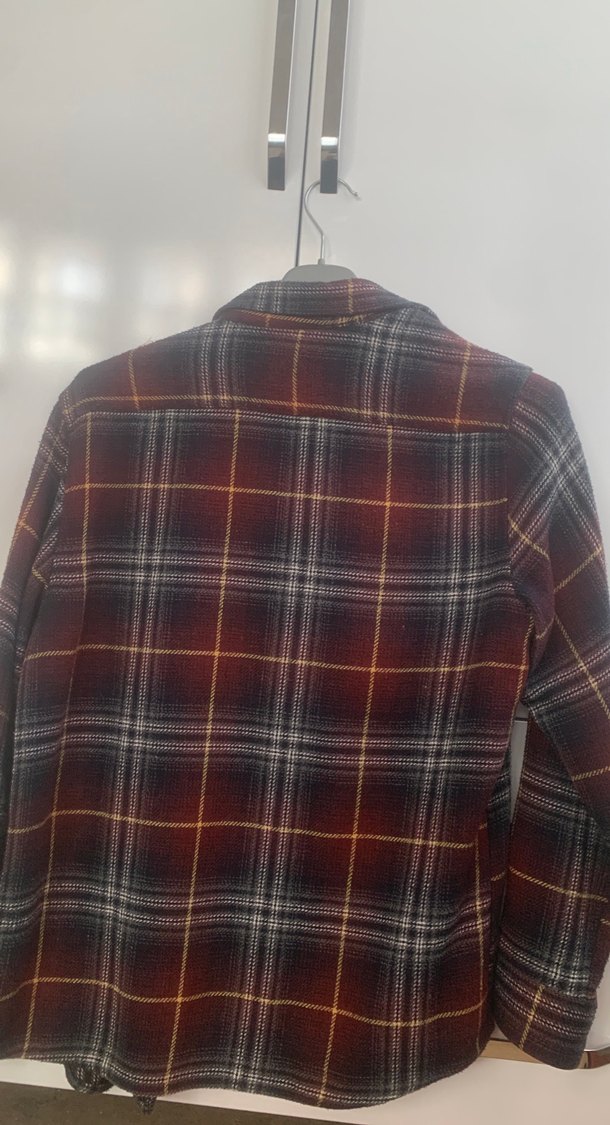 Düğmeli Kahverengi Ekose Kadın Gömlek - Görsel 3