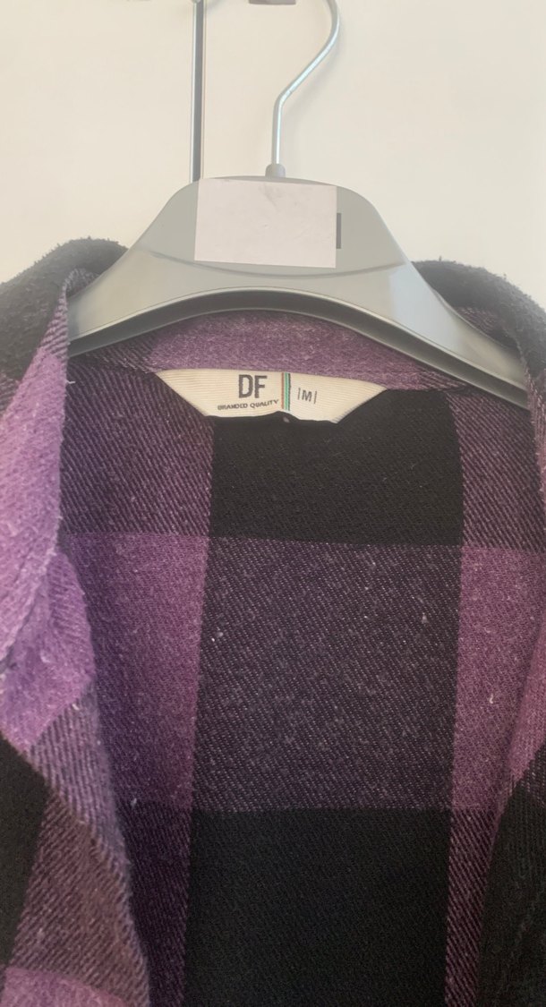 Mor Ekose Desenli Kadın Gömlek - Görsel 2