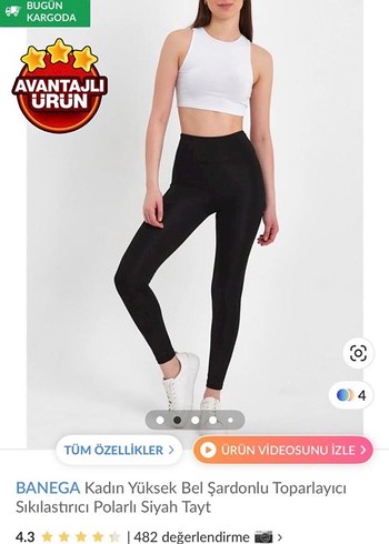 Banega Kadın Yüksek Bel Gri Spor Tayt Velcro - Görsel 2