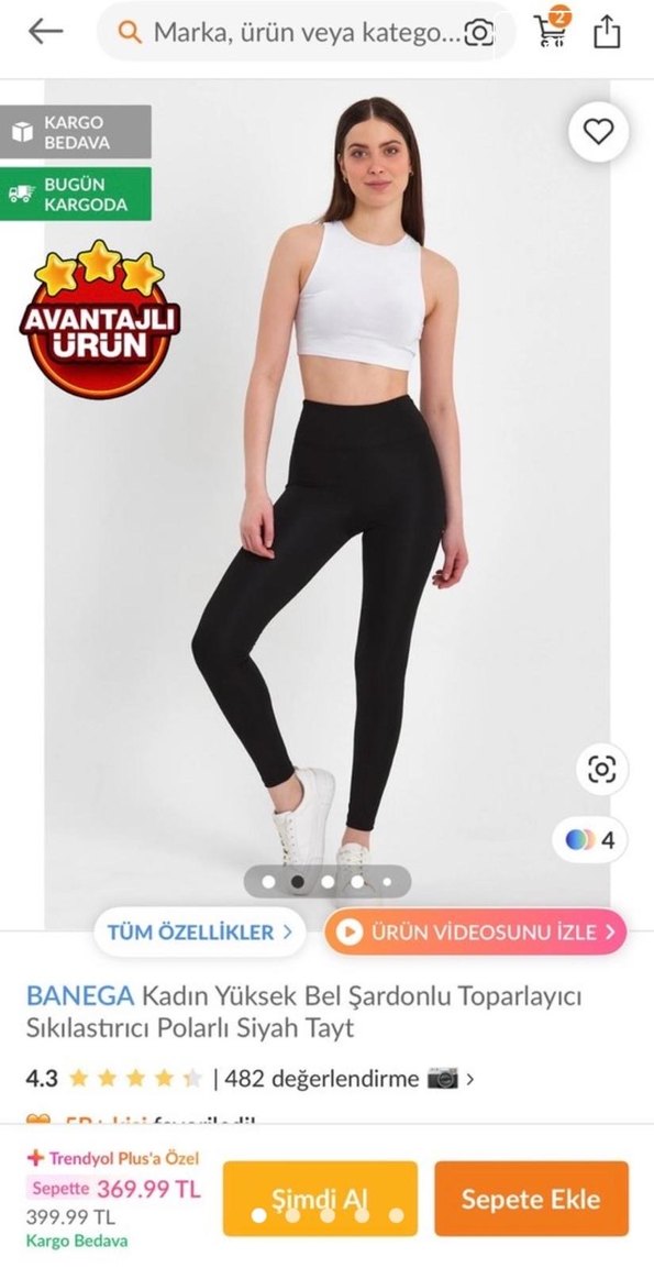 Banega Kadın Yüksek Bel Gri Spor Tayt Velcro - Görsel 2