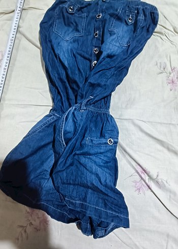 Lacivert Kısa Denim Tulum 42 - Görsel 5