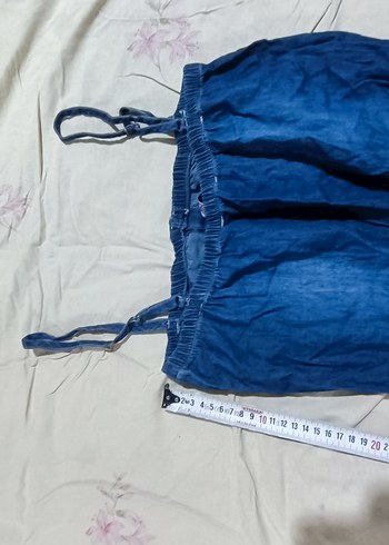 Lacivert Kısa Denim Tulum 42 - Görsel 4