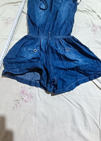 Lacivert Kısa Denim Tulum 42 - Görsel 8