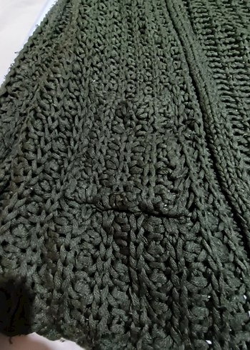 Koyu Yeşil El Örgü Hırka - Görsel 3