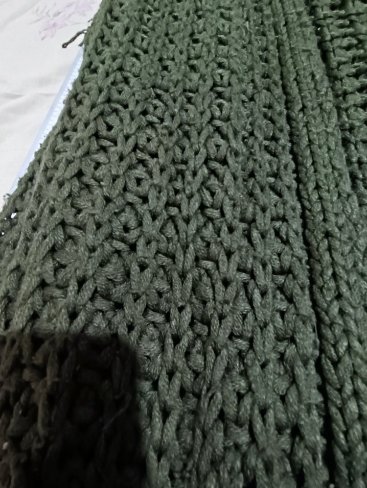 Koyu Yeşil El Örgü Hırka - Görsel 5