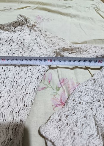 AYDES  Dantel Detaylı Bej bluz  S/M - Görsel 4