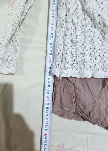 AYDES  Dantel Detaylı Bej bluz  S/M - Görsel 3