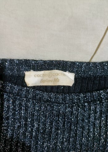 Gri Triko simli Uzun Kollu Kazak - Görsel 4