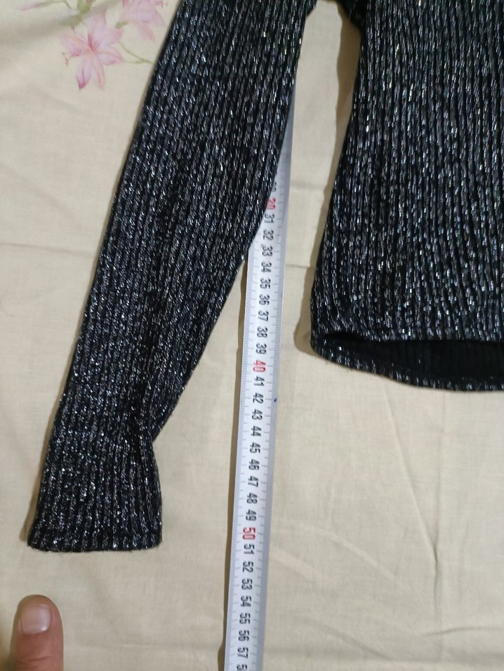 Gri Triko simli Uzun Kollu Kazak - Görsel 2