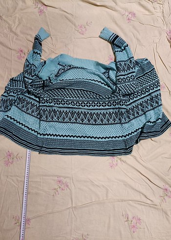 Milantus Bohem Desenli Turkuaz Örgü Hırka - Görsel 2