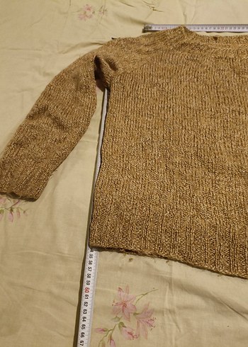 Bej Kadın Triko Kazak, Bisiklet Yaka, - Görsel 3