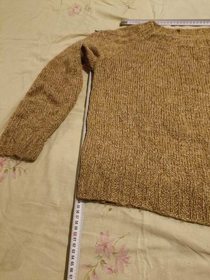 Bej Kadın Triko Kazak, Bisiklet Yaka, - Görsel 3