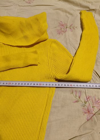 Sarı Balıkçı Yaka Triko Elbise - Görsel 4