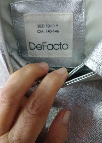 Defacto Beyaz Fermuarlı Deri Kadın Ceket