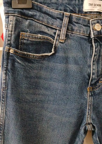 Zara Mavi Kadın Midi Boy Denim Pantolon