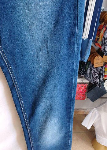 36 Beden mavi Renk Mavi Kemerli Normal Boy Kadın Kot Pantolon