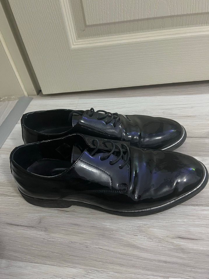 Siyah Parlak Erkek Klasik ayakkabı - Görsel 2