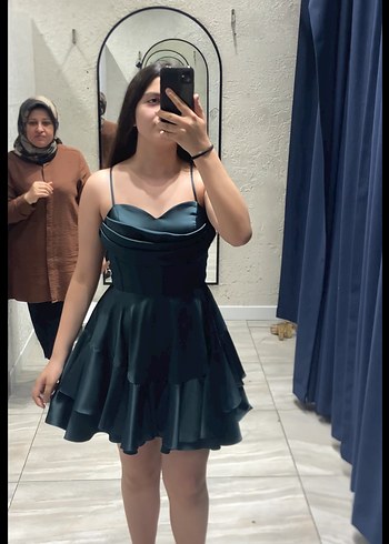 Siyah Mini Straplez Kat Kat Elbise