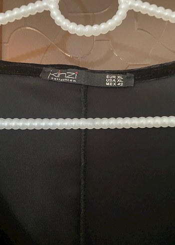 Siyah V Yakalı Uzun Kollu Midi Elbise - Görsel 4