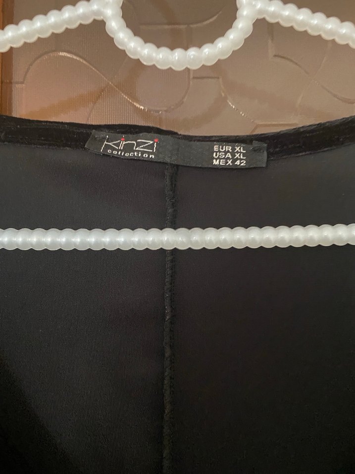 Siyah V Yakalı Uzun Kollu Midi Elbise - Görsel 4