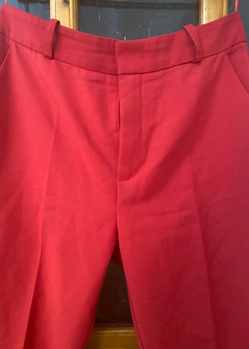 Koyu Kırmızı Kadın Kumaş Pantolon - Görsel 2