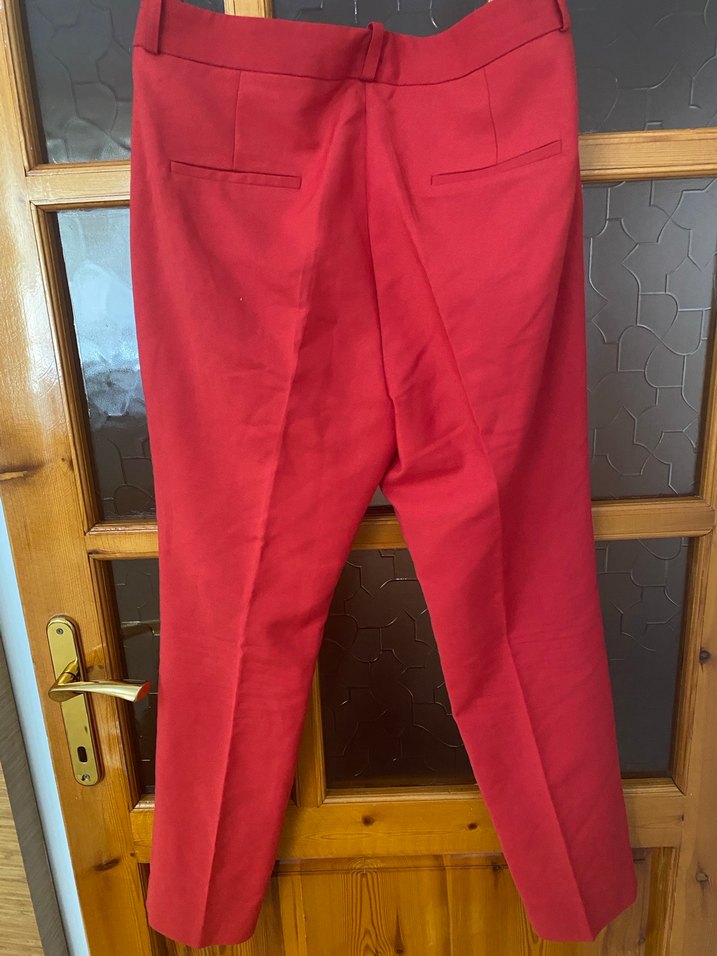 Koyu Kırmızı Kadın Kumaş Pantolon - Görsel 4
