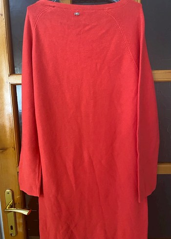 Kadın Kırmızı Uzun Kollu Triko Elbise - Görsel 4