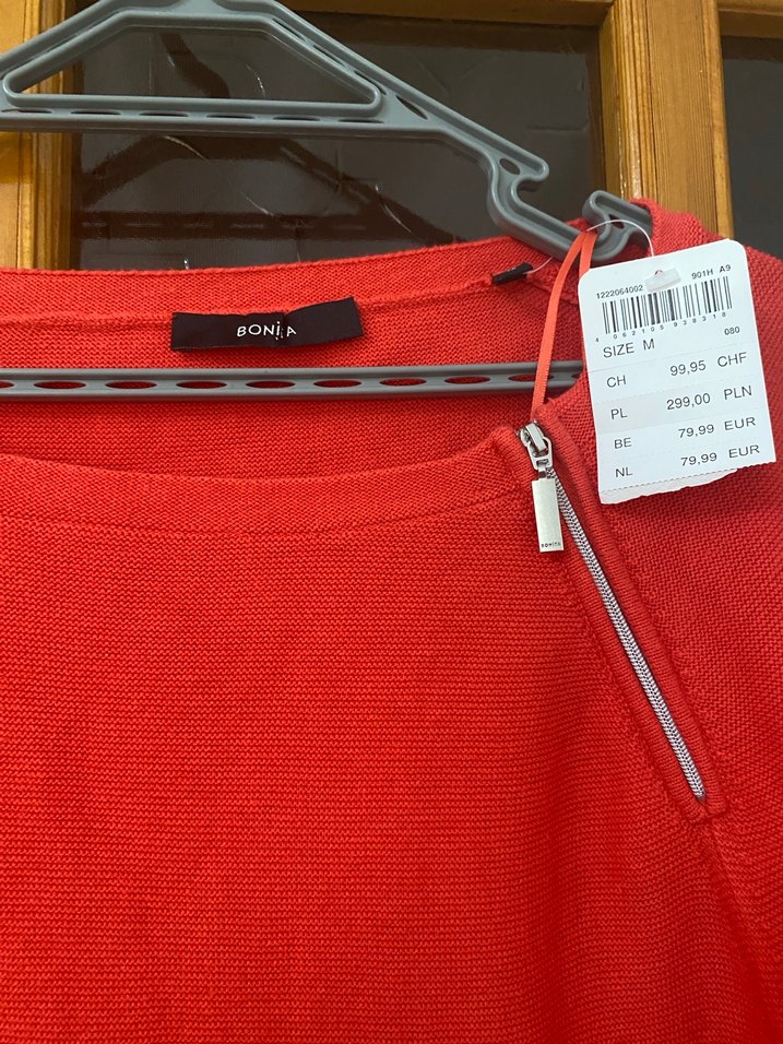 Kadın Kırmızı Uzun Kollu Triko Elbise - Görsel 2