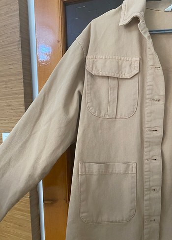 Bej Düğmeli Kadın Midi Ceket - Görsel 3