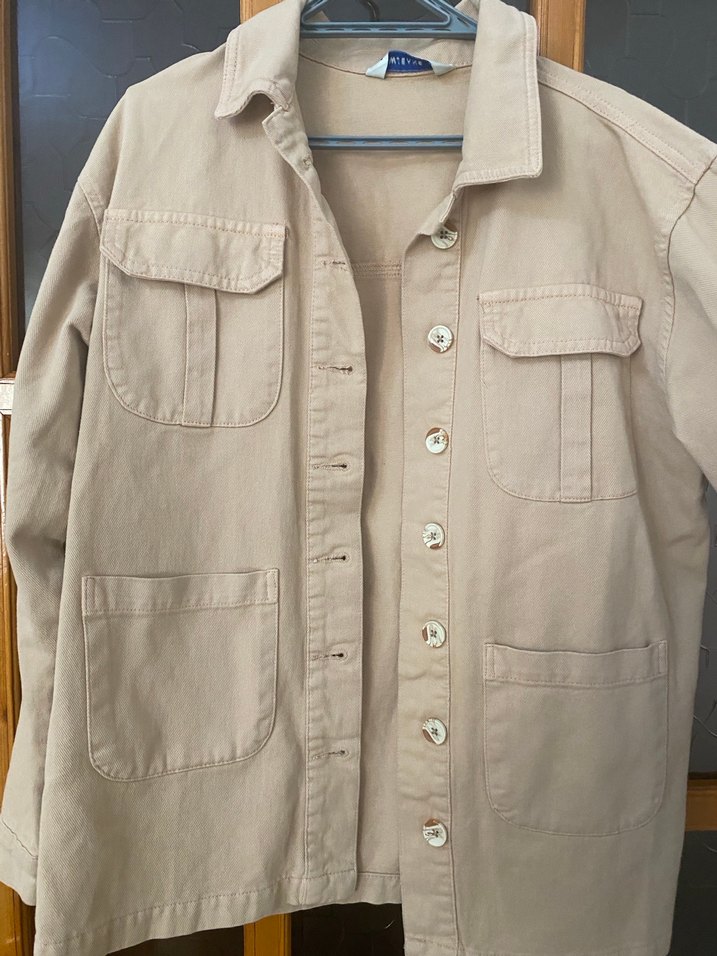 Bej Düğmeli Kadın Midi Ceket - Görsel 2