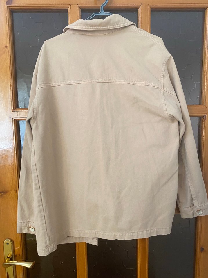 Bej Düğmeli Kadın Midi Ceket - Görsel 5