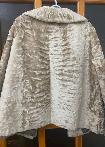 Bej Süet Kürk Detaylı Midi Kadın Ceket - Görsel 6