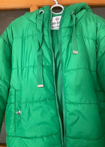 Kadın Yeşil Kapüşonlu Kış Montu - Görsel 5