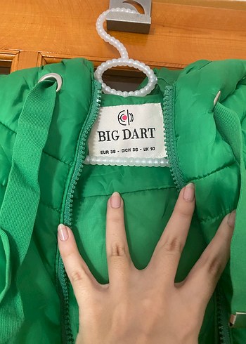 Kadın Yeşil Kapüşonlu Kış Montu - Görsel 7