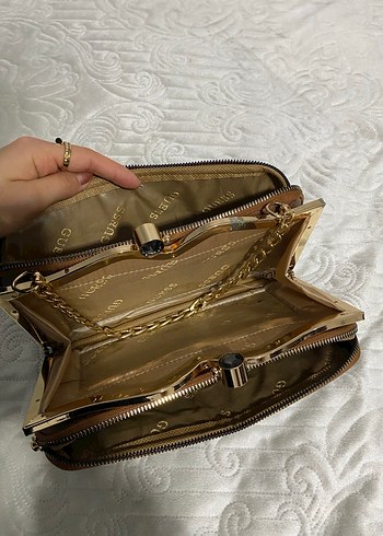 Zincir Detaylı Kahverengi Vintage Kadın Çanta - Görsel 8