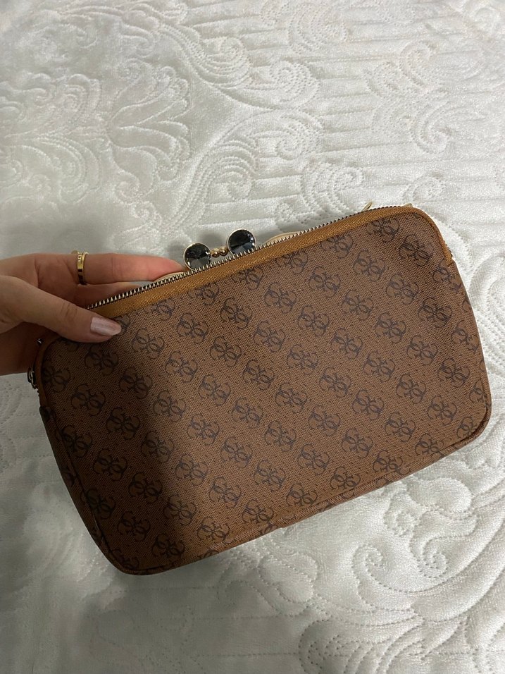 Zincir Detaylı Kahverengi Vintage Kadın Çanta - Görsel 4