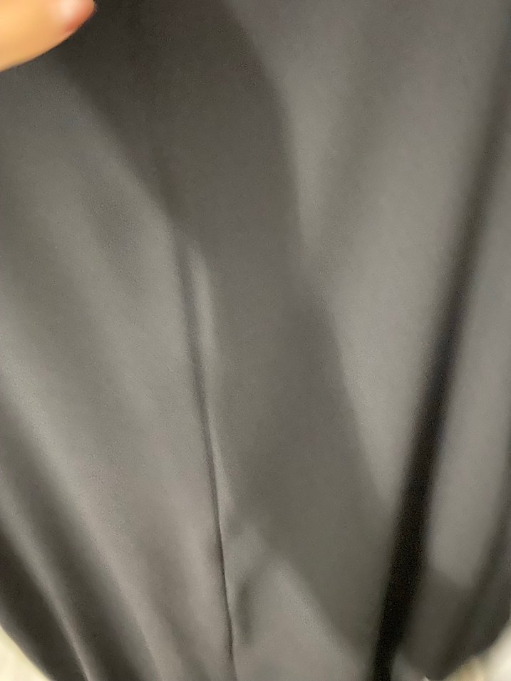 Drapeli Siyah Uzun Kollu Uzun Elbise - Görsel 5