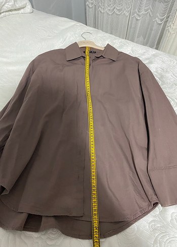 Kahve Renkli Uzun Kollu Kadın Gömlek - Görsel 5