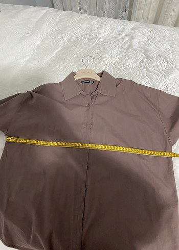 Kahve Renkli Uzun Kollu Kadın Gömlek - Görsel 6